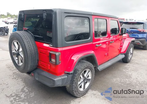 2020 Jeep Wrangler Unlimited Sahara 4X4 z USA, uszkodzony, nr VIN 1C4HJXEN5LW136817